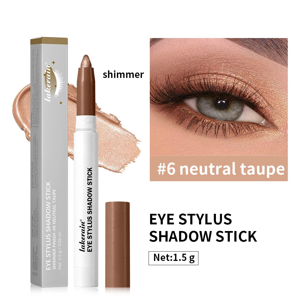 Lakerain 10-Color Eyeshadow Sticks – Shimmer, Matte & Glitter