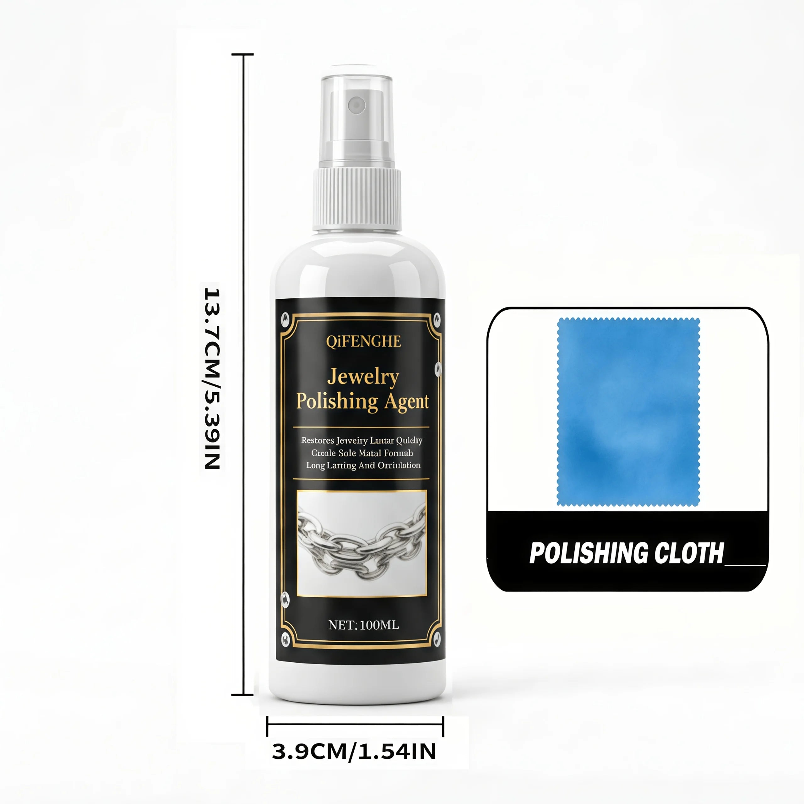 Jewelry Polishing Spray – Tarnish Remover for Gold & Silver Jewelry Cleaning Spray Oasis Select WHITE