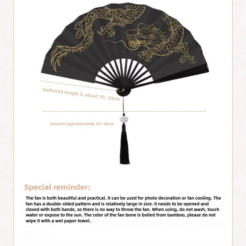 Ancient-style Hanfu Folding Fan Chinese-style Folding Portable Fan Summer Horse-faced Skirt Folding Fan Oasis Select