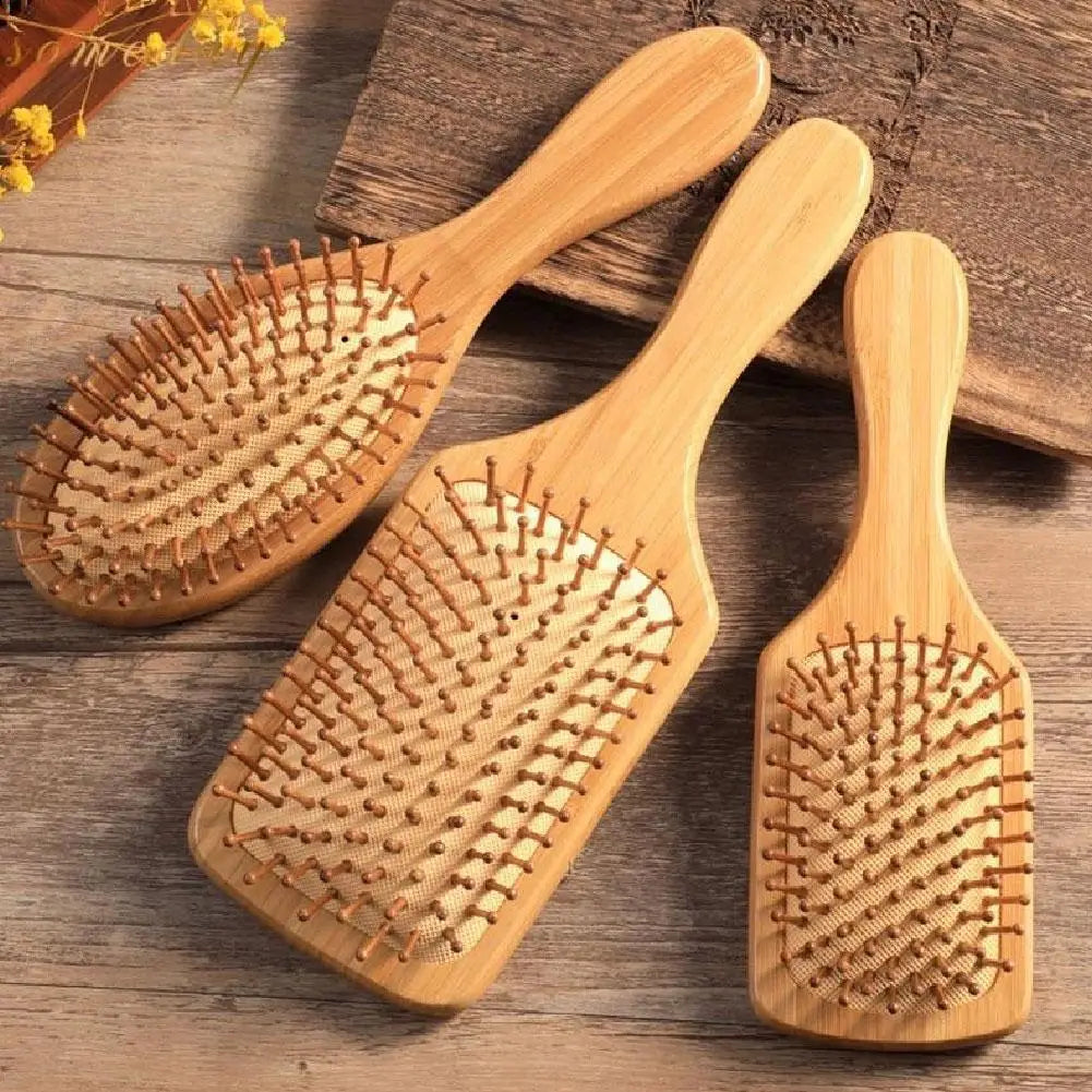 Bamboo Hair Brush,Natural Wooden Bamboo Comb Paddle Detangling Hair Brush Wide-tooth And Tail Comb For Thick/Thin/Curly/Dry Hair Oasis Select