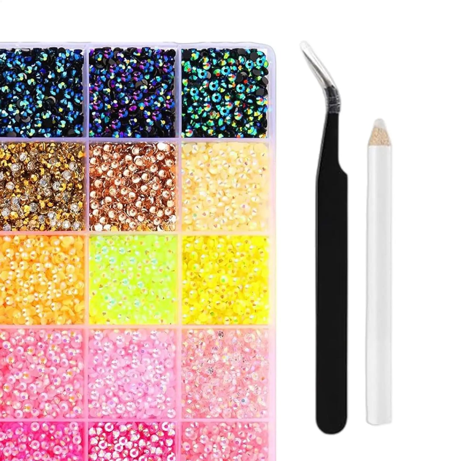 Rhinestones for Crafting 32000 Pieces 3mm Jelly Rhinestones with 40 Colors Jelly Gems Decoration for Jewelry Crafts Shoes Oasis Select