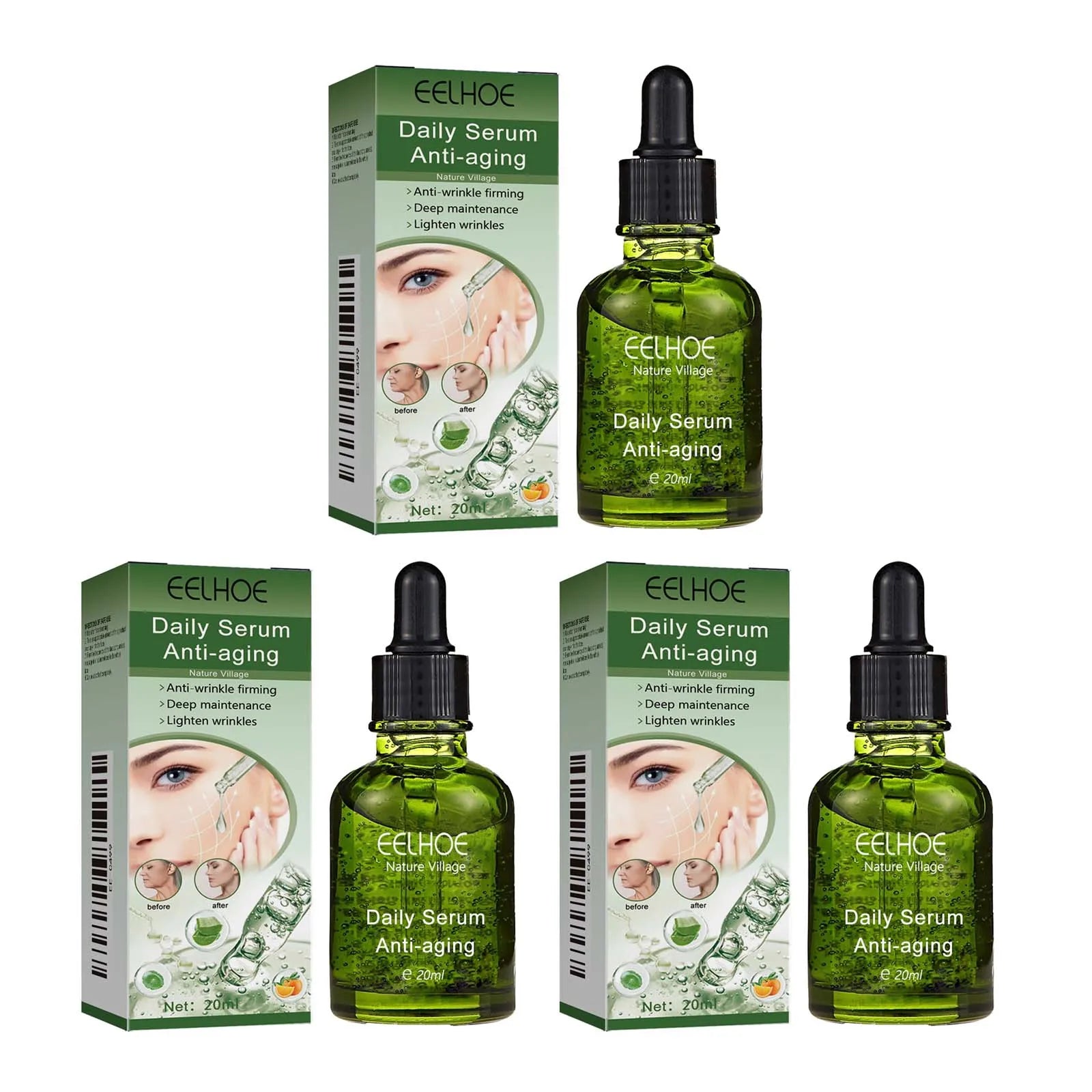 Eelhoe Lifting Firming Face Serum – Anti-Wrinkle & Brightening Face Serum Oasis Select 3Pcs