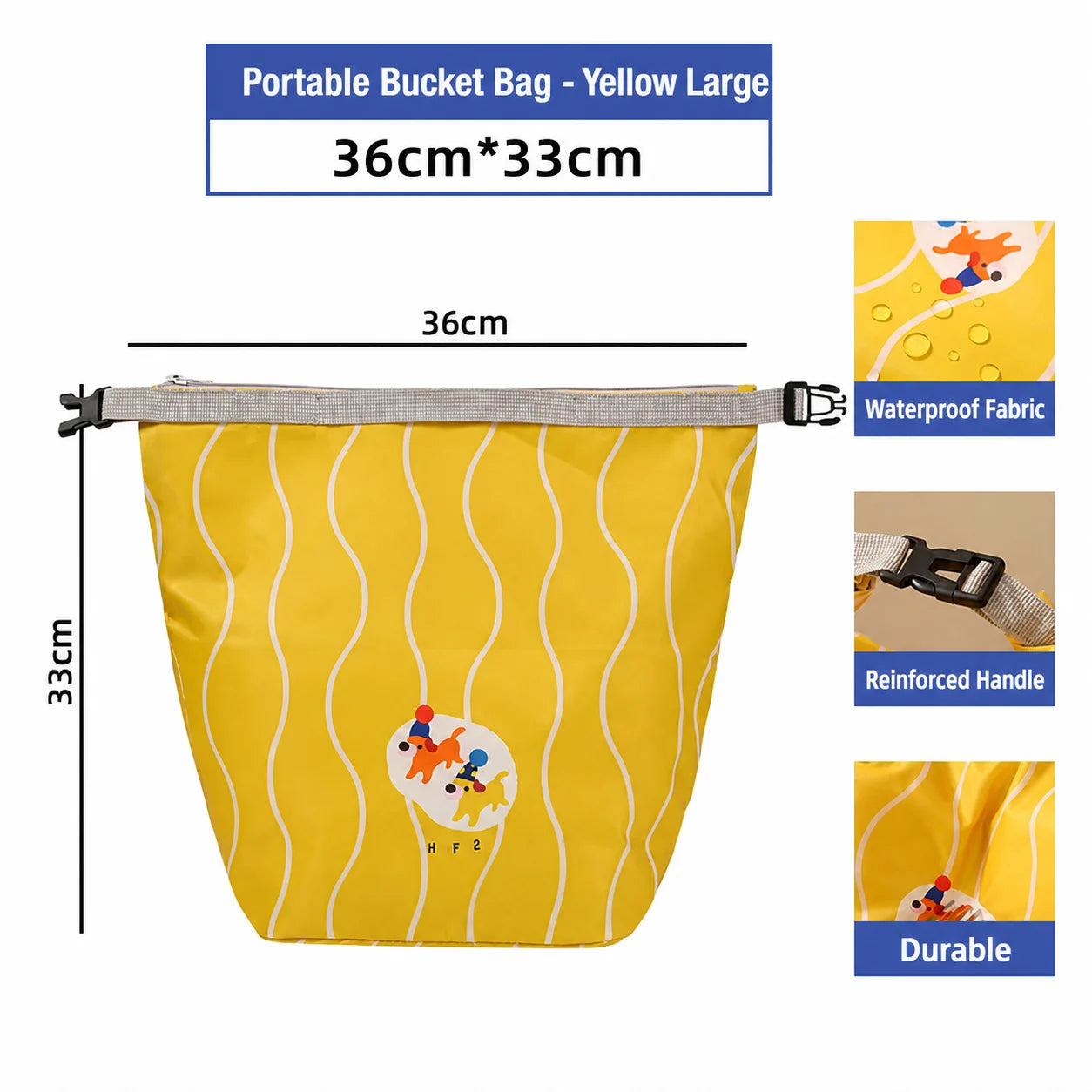 New Waterproof Toiletry Bag Travel Essential Cartoon Portable Handheld Anti-Fouling Storage Bag Multi-Functional Storage Oasis Select Yellow-L