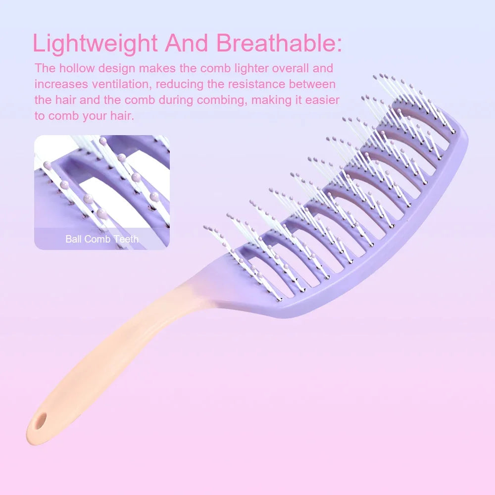 Hollow Out Hair Brush Scalp Massage Combs Hair Styling Detangler Fast Blow Drying Detangling Tool Wet Dry Curly Hair Oasis Select