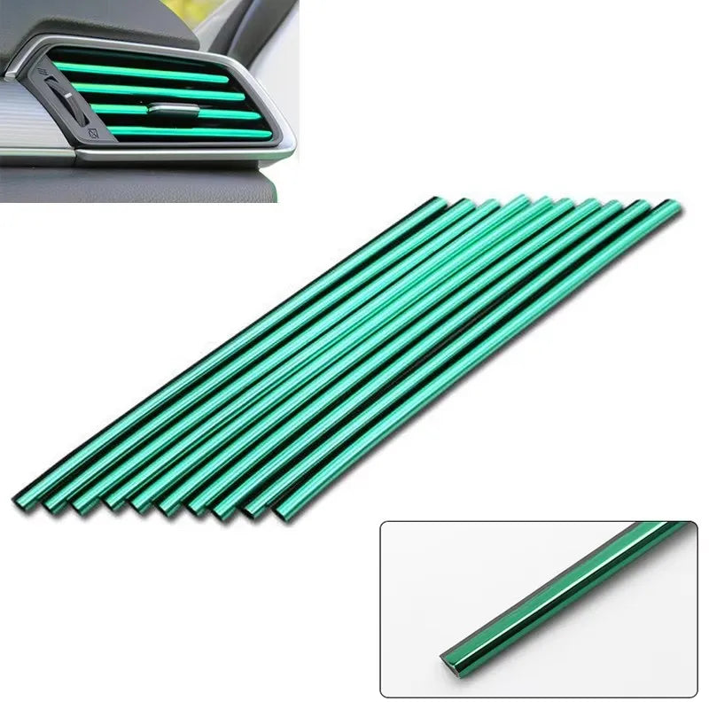 10/20pcs Car Air Conditioner Outlet Decorative U Shape Moulding Trim Decor Strips Car Styling Car Door Edge Corner Protector Oasis Select 10pcs Green