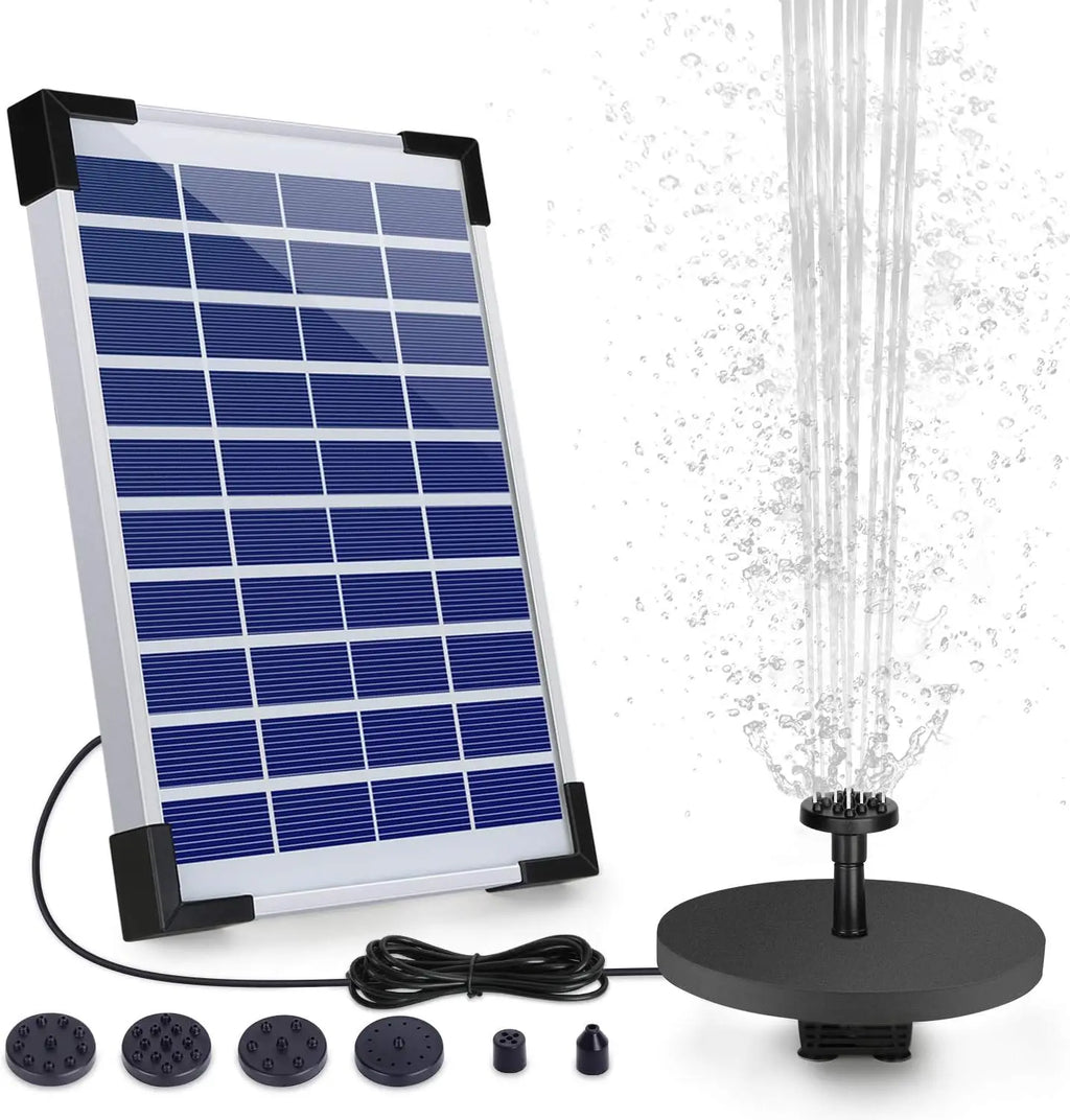 12W Solar Water Fountain DIY Solar Panel Pond Pump with Nozzles Sprays for Garden Decoration Bird Bath Fish Tank Pond Patio Oasis Select 5.5W