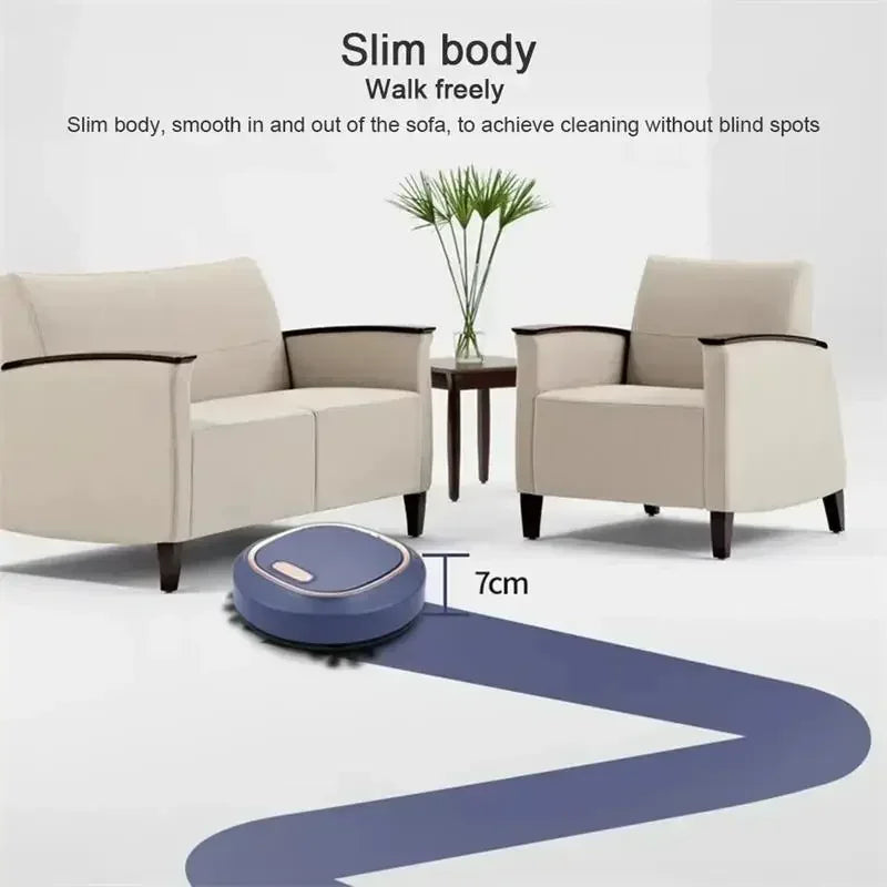 3-in-1 Smart Robot Vacuum – Sweep, Mop & Brush, 60-Min Run