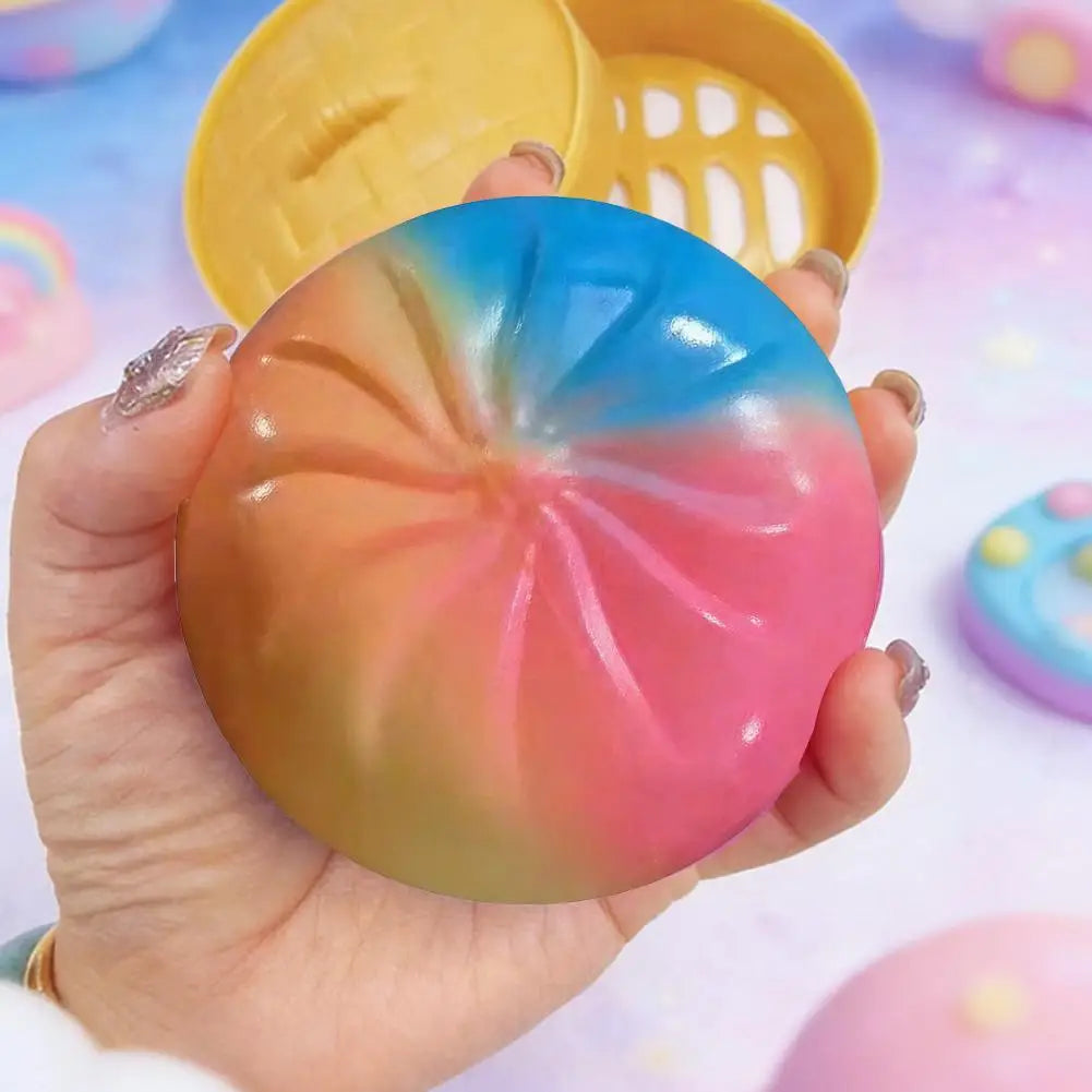 Colorful Crystal Buns Anti Anxiety Toy Simulation Food Squeeze Toys Low Rebound Anxiety-relieving Toy Oasis Select