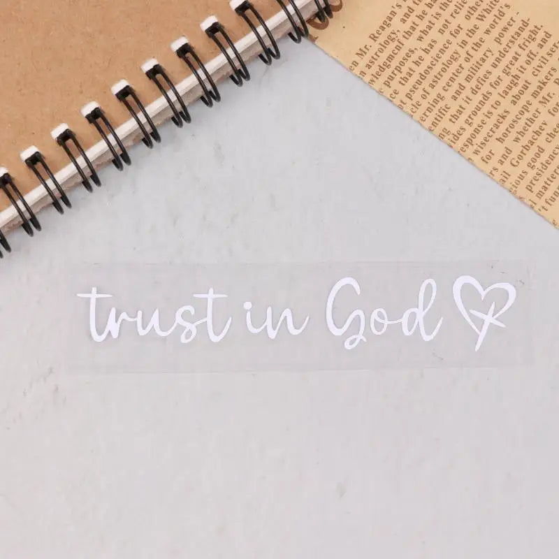 Trust In God Heart Car Rear View Mirror Sticker Decal Faith Bible Verse Christian Church Auto Vehicle Bumper Decor Oasis Select White