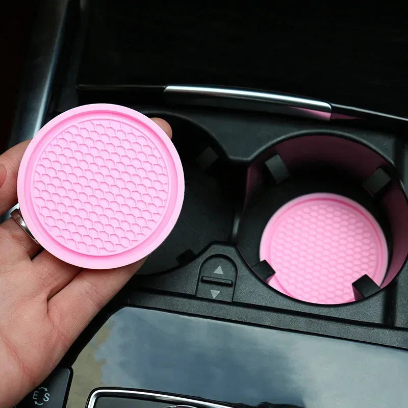 2/4pcs Car Coaster Water Cup Mat Accessories For Dodge Ram Charger Journey Durango Jeep Grand Cherokee Anti-Slip Drink Pad Oasis Select