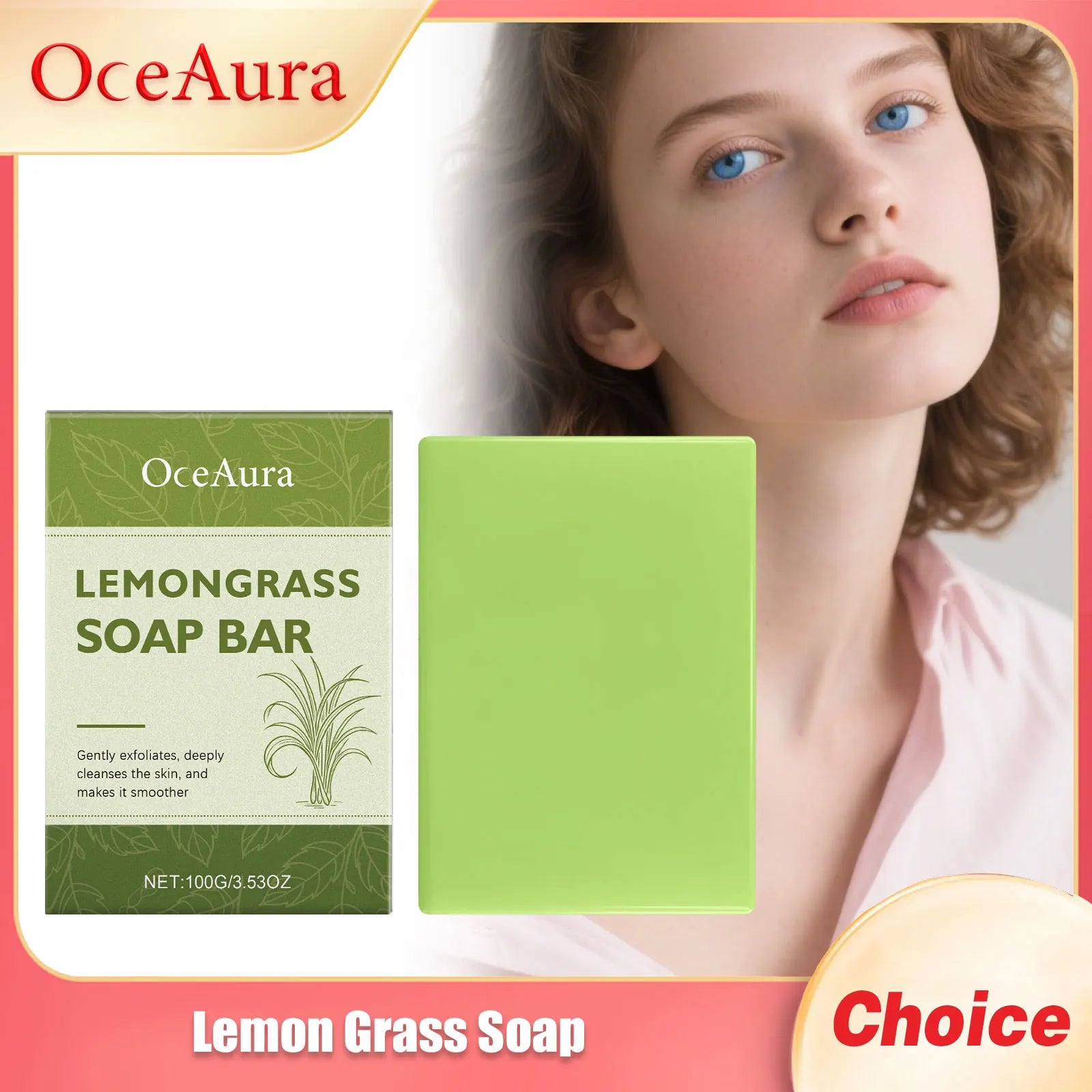 OCEAURA Lemon Exfoliating Soap Clean Pores Remove Dirt Firm Skin Improve Roughness Deep Hydrate Oil Control Body Nourishing Soap Oasis Select