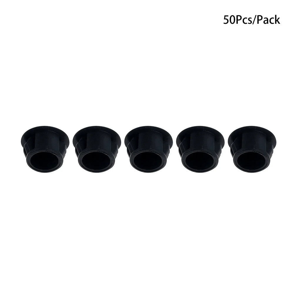 50Pcs Plastic Blanking End Caps Hole Plugs 5mm–32mm Black/White