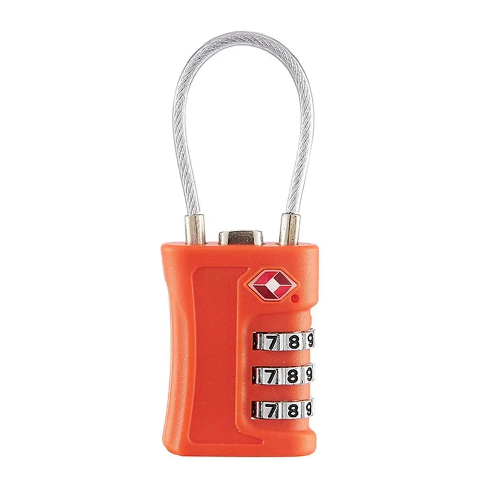 Portable Travel Cabinet Locker 3 Digit Combination Lock Luggage Password Lock TSA Customs Code Lock Contrast Color Padlock Oasis Select Orange