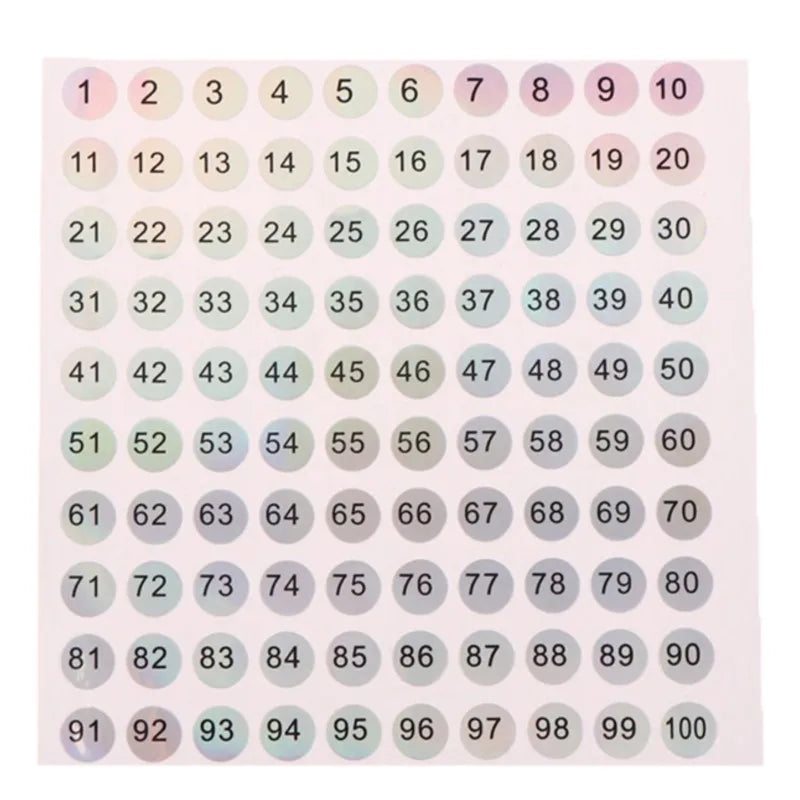Waterproof Laser Number Stickers 1–1000 | Nail Polish Labels