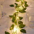 Solar LED Light String - Simulated Climbing Ivy & Cherry Blossom, Rattan Style Copper Wire Lights for Courtyard Decor Oasis Select Green leafy vine 5M 50light Battery