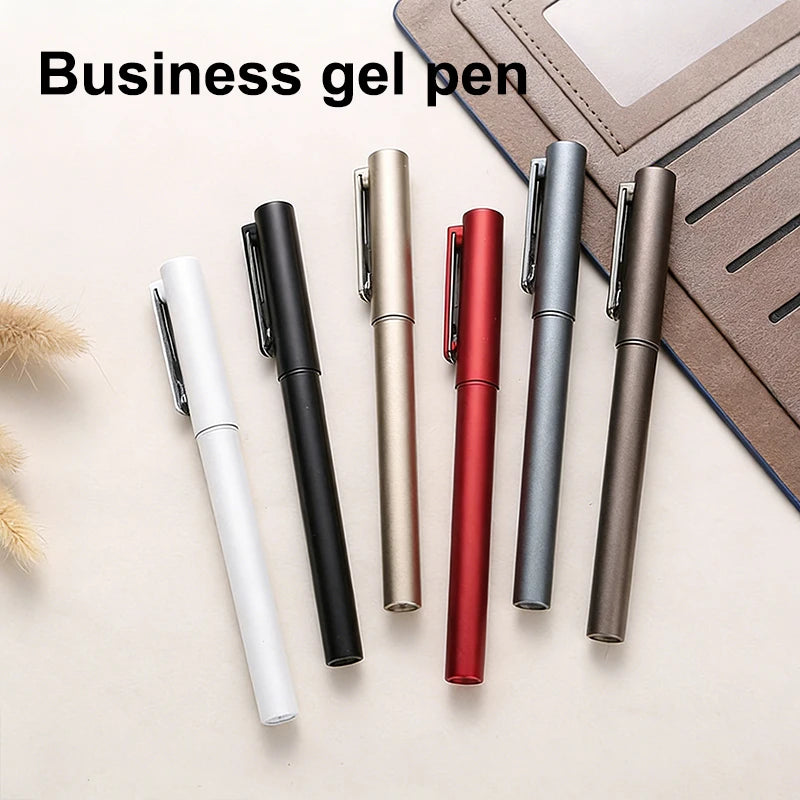 1Pc Metal Rollerball Pen Black Refill 0.5mm Nib Ballpoint Pens High Quality Business Office Student Signature Pen Gift Oasis Select