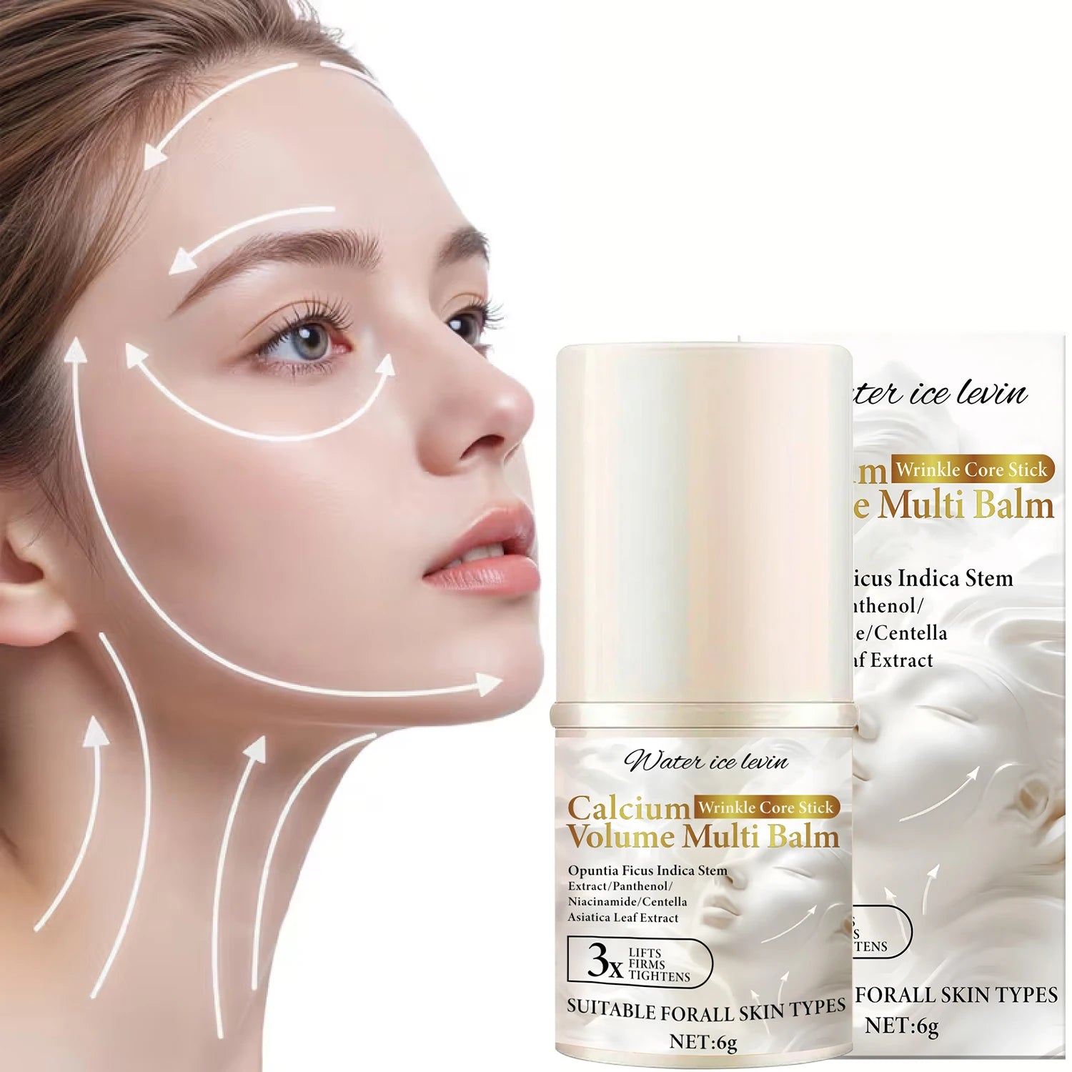 Bee Venom Neck & Facial Care Stick - Calcium Wrinkle Core & Volume Multi Balm with Collagen & Plant Extracts. Oasis Select
