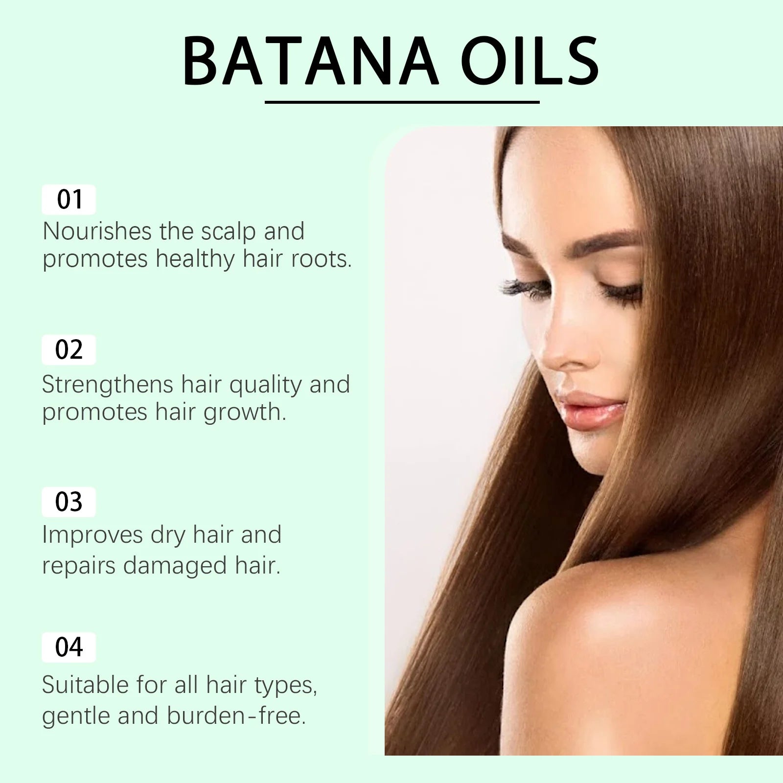 Batana Hair Strengthening Oil Deep Nourishing Smooth Repair Frizzy Damage Hair Anti Break Loss Promote Growth For All Hair Types Oasis Select