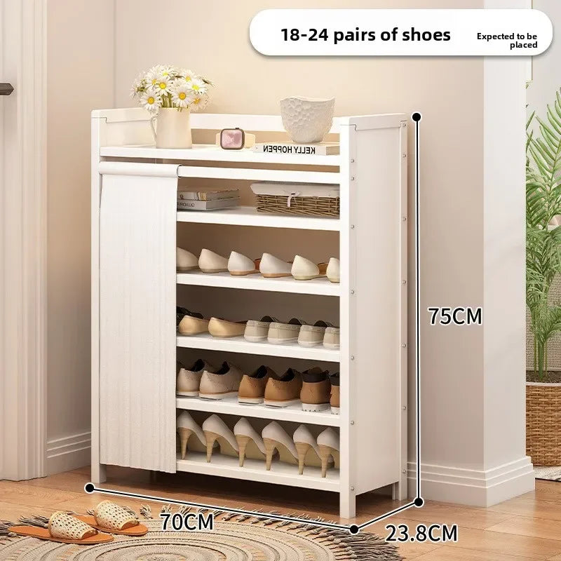 Multi-functional Folding shoe rack installation-free integrated dustproof large-capacity storage shoe rack Oasis Select White H