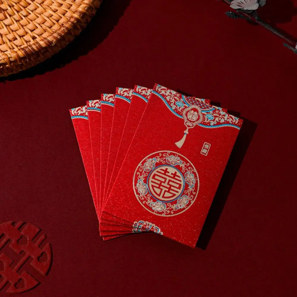 20pcs New Trendy Multiple Patterns Money Pocket Lucky Money Good Luck Blessing Bag Best Wishes Red Envelope Chinese Wedding Oasis Select 10