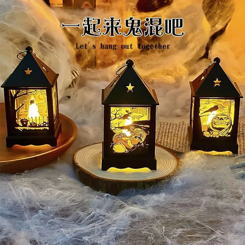 Creative Halloween Portable Pumpkin Wind Lantern Atmosphere Ornaments Holiday Decorations Photo Props Halloween Gifts Oasis Select