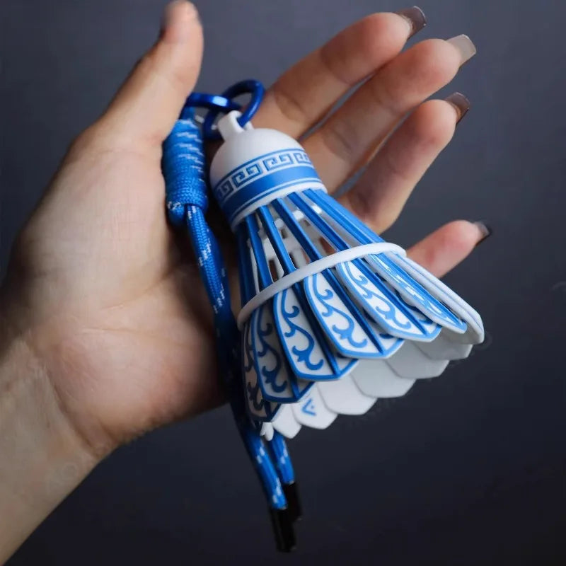 Blue and White Badminton Pendant with High Aesthetic Value Creative Badminton Player Sports Backpack Pendant Decoration Oasis Select A 9x6.8cm