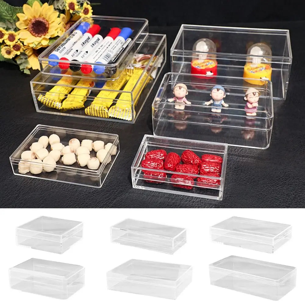 Thickened Acrylic Storage Box Rectangular Transparent Box Multisize Food Candy Storage Container Protection Showcase Packing Box Oasis Select