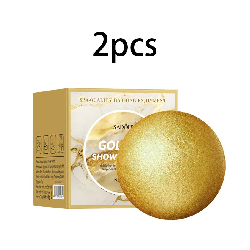 Gold Bath Salt Ball 100g – Deep Cleansing & Skin Softening