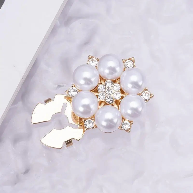 Crystal Pearl Clip-On Button Covers | DIY Shirt & Blouse Decor Decorative Button Covers Oasis Select C