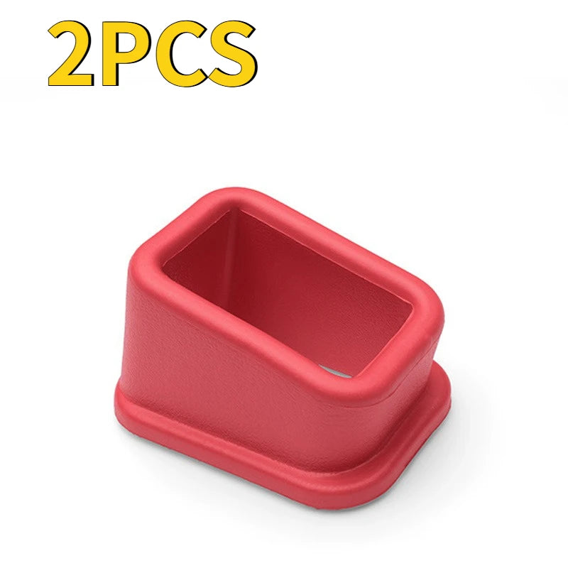 Anti-Slip Silicone Holder 1/2/4PCS Car Seat Belt Slot Fixer Safety Belts Lock Buckle Fixing Auto Interior Decorative Accessories Oasis Select 2PCS red