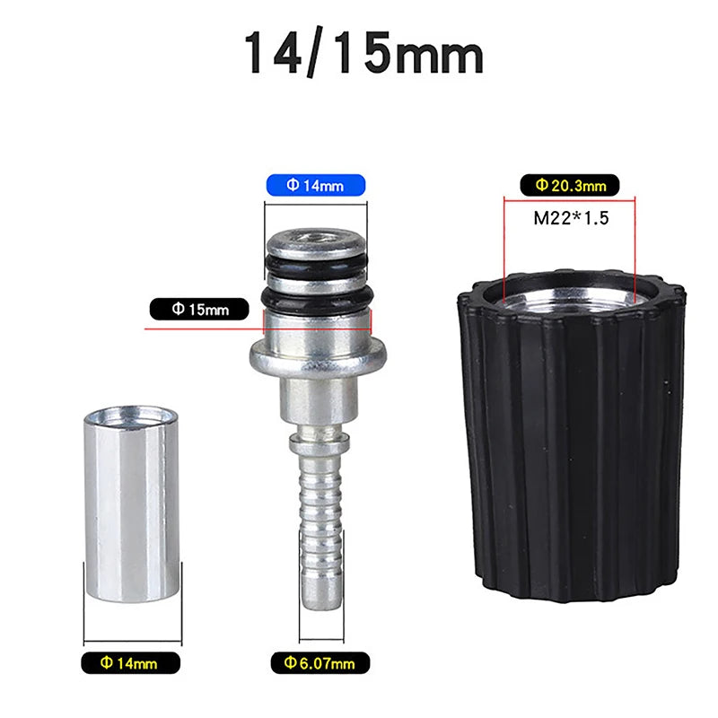 High Pressure Washer Hose Insert Fittings D14 D15mm Ring Nut M22 Car Washer Water Cleaning Hose Pipe Fitting Twist Connector Oasis Select