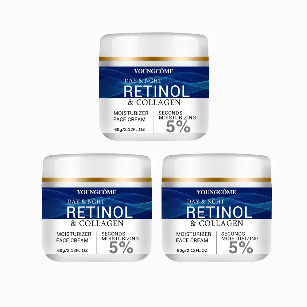 Retinol Collagen Hyaluronic Acid Face Cream Revitalizing Firming Lifting Moisturizer Hydrating Plump Fine Lines Night Cream Oasis Select 60g-3pcs