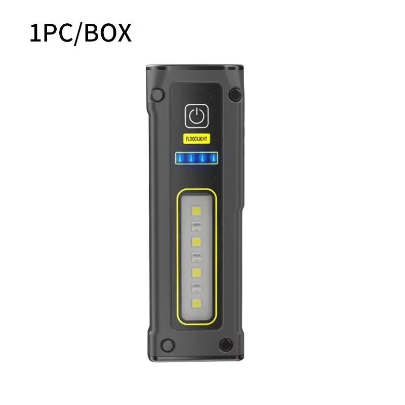 NEW Design Super Bright LED Source Work Lamp with Magnet Alarm SOS Key Chain Power Bank Waterproof Emergency Flashlight Oasis Select Gray-STD01