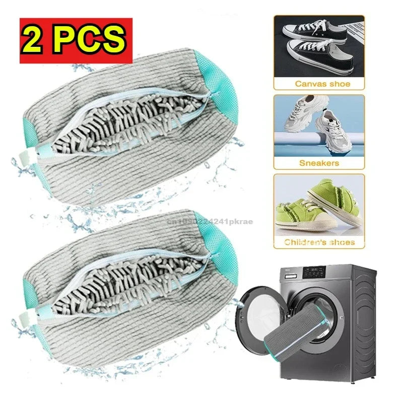 Sneaker Washing Net Bag To Wash Slippers Shoe Laundry Net Washing Machine Bag Slippers Shoes Bags Wash Slippers Washing Shoe Bag Oasis Select 2PCS-grey