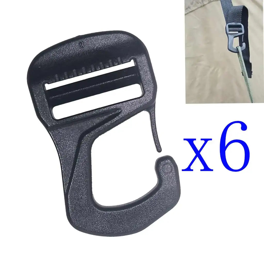 6/10PCS Camping Tent wind rope webbing adjustable buckle anti-slip Awning Tensioner hook Oasis Select