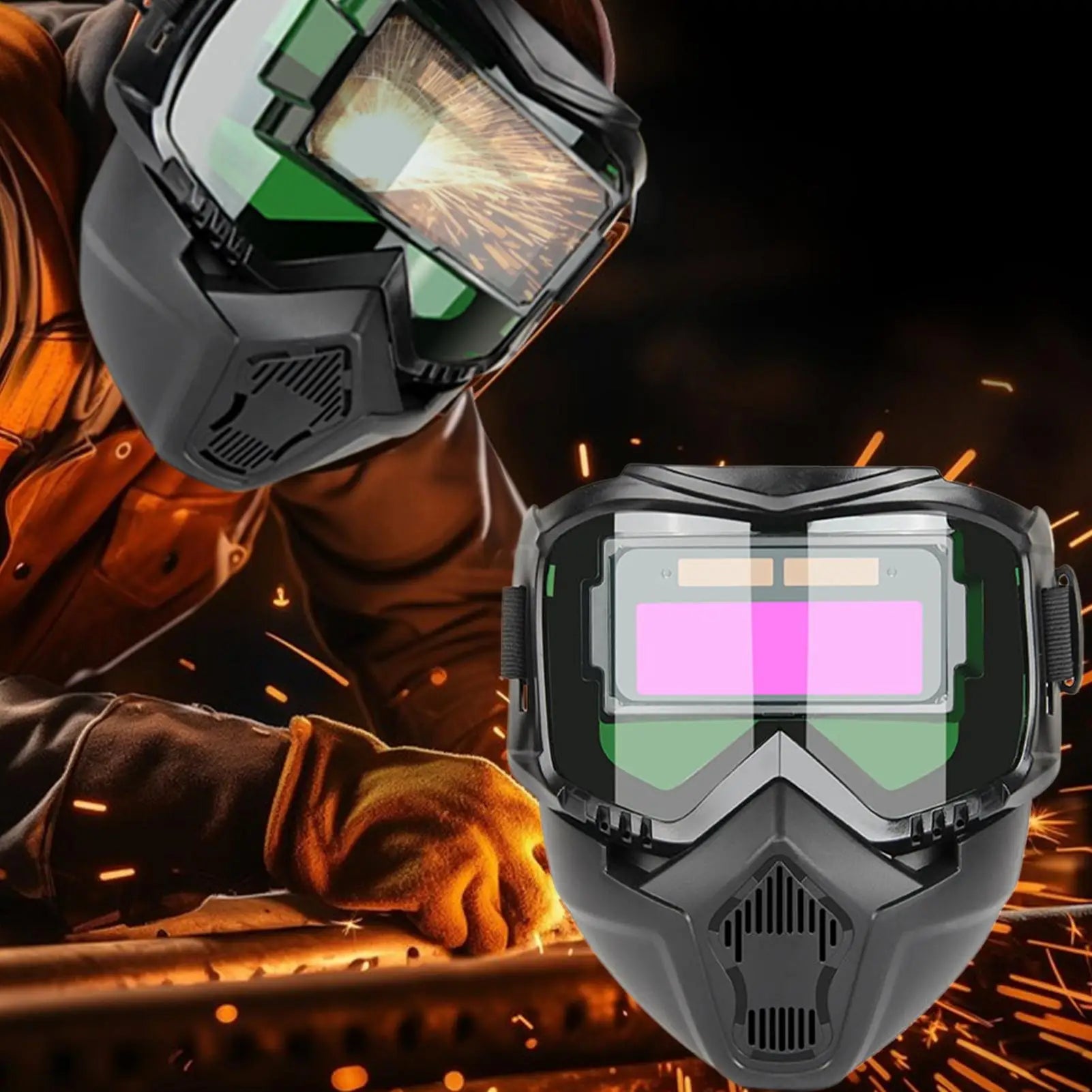 Auto Darkening Welding Helmet Detachable Welding Protector Protective Shield for Processing Soldering Welder Protector Helmet Oasis Select