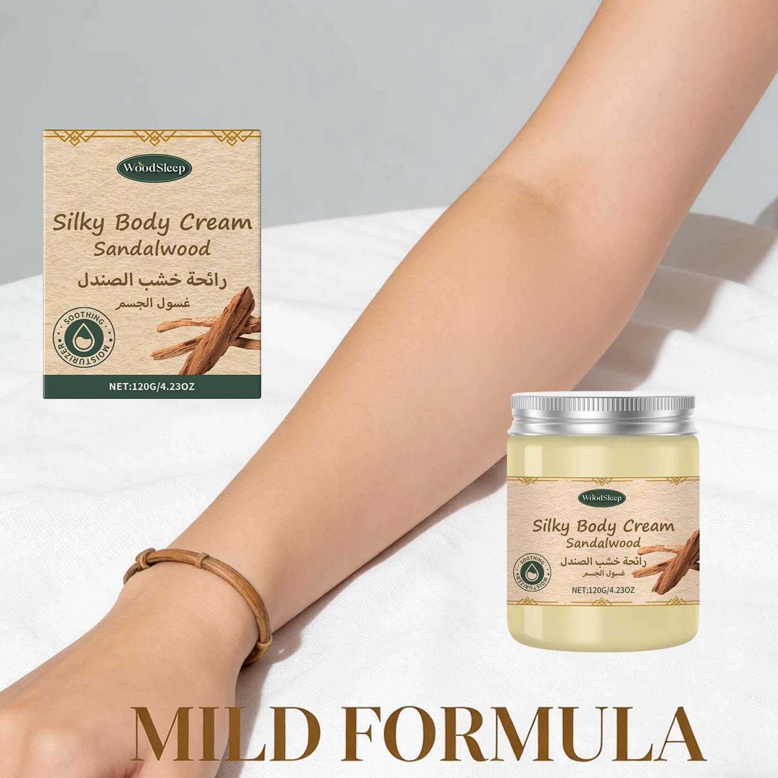 WOODSLEEP Sandalwood Body Cream – Moisturizing & Brightening Body Moisturizer Cream Oasis Select