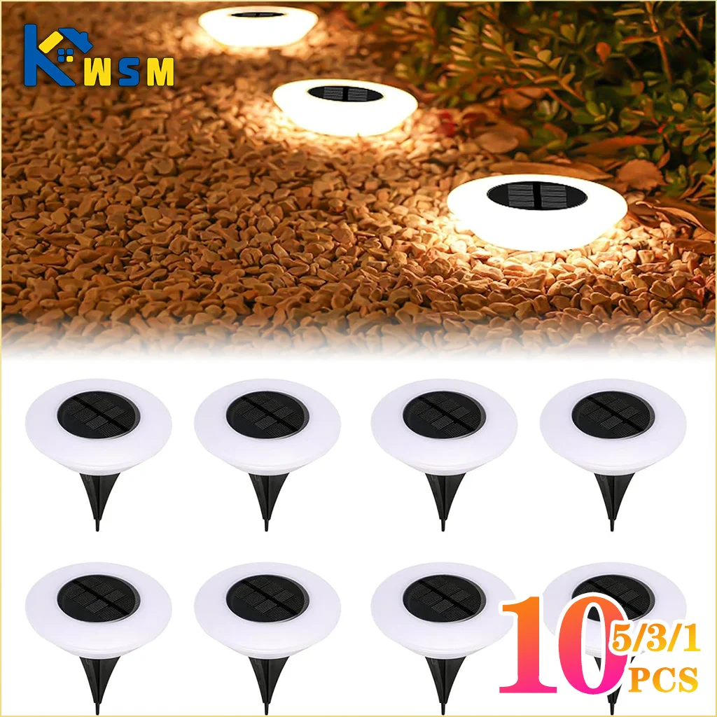 1-10PCS Solar Powered Lawn Lights Outdoor Waterproof Garden Lights LED Floor Lights Landscape Lighting Buried for Yard Decor Oasis Select