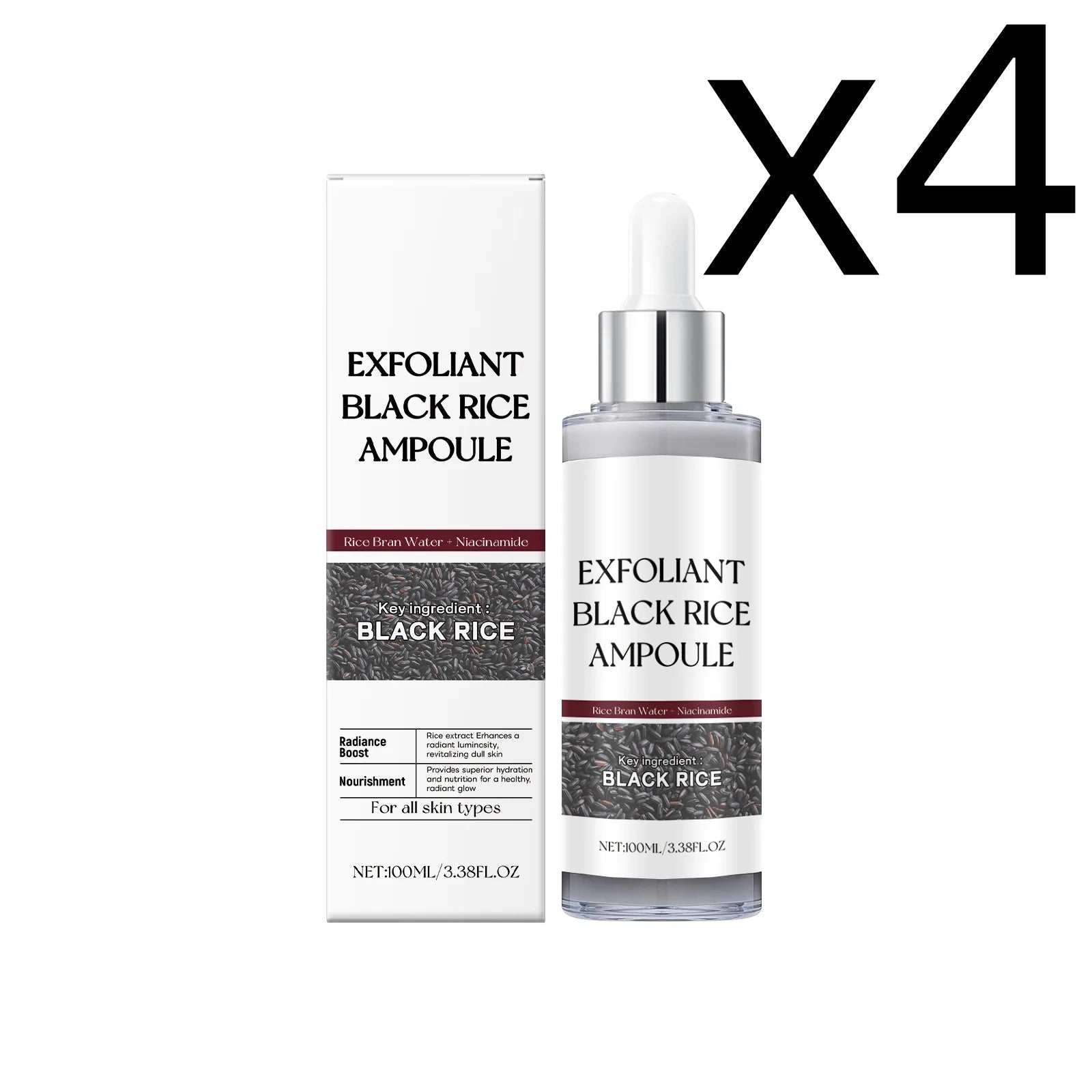 Black Rice Face Exfoliating Essence – Smooth & Soften Skin 100ml Facial Exfoliating Essence Oasis Select 100ml Boxed X 4PCS
