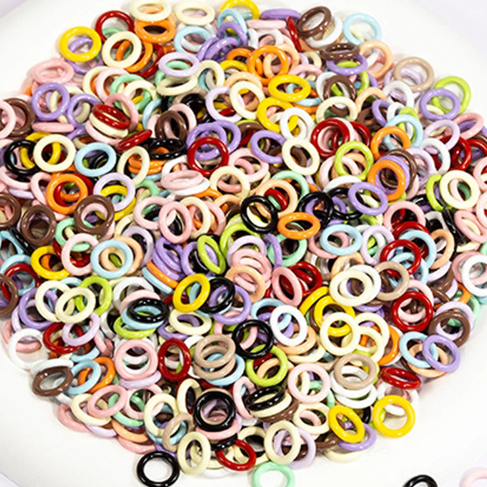 50pcs 9mm Mix Color Soldered Closed Jump Rings Small O Ring Connector for DIY Bracelet Necklace Craft Jewelry Making Oasis Select