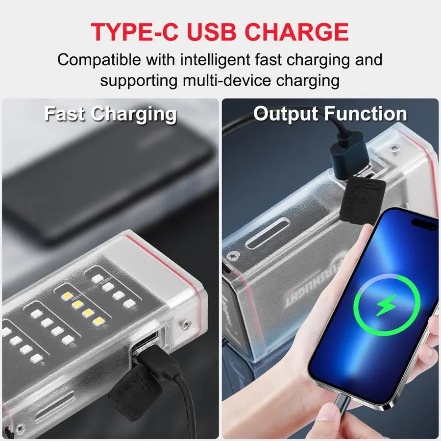 4-in-1 Rechargeable LED Flashlight Multifunctional Camping Light with White Warm Red Light Modes Waterproof Portable for Outdoor Oasis Select