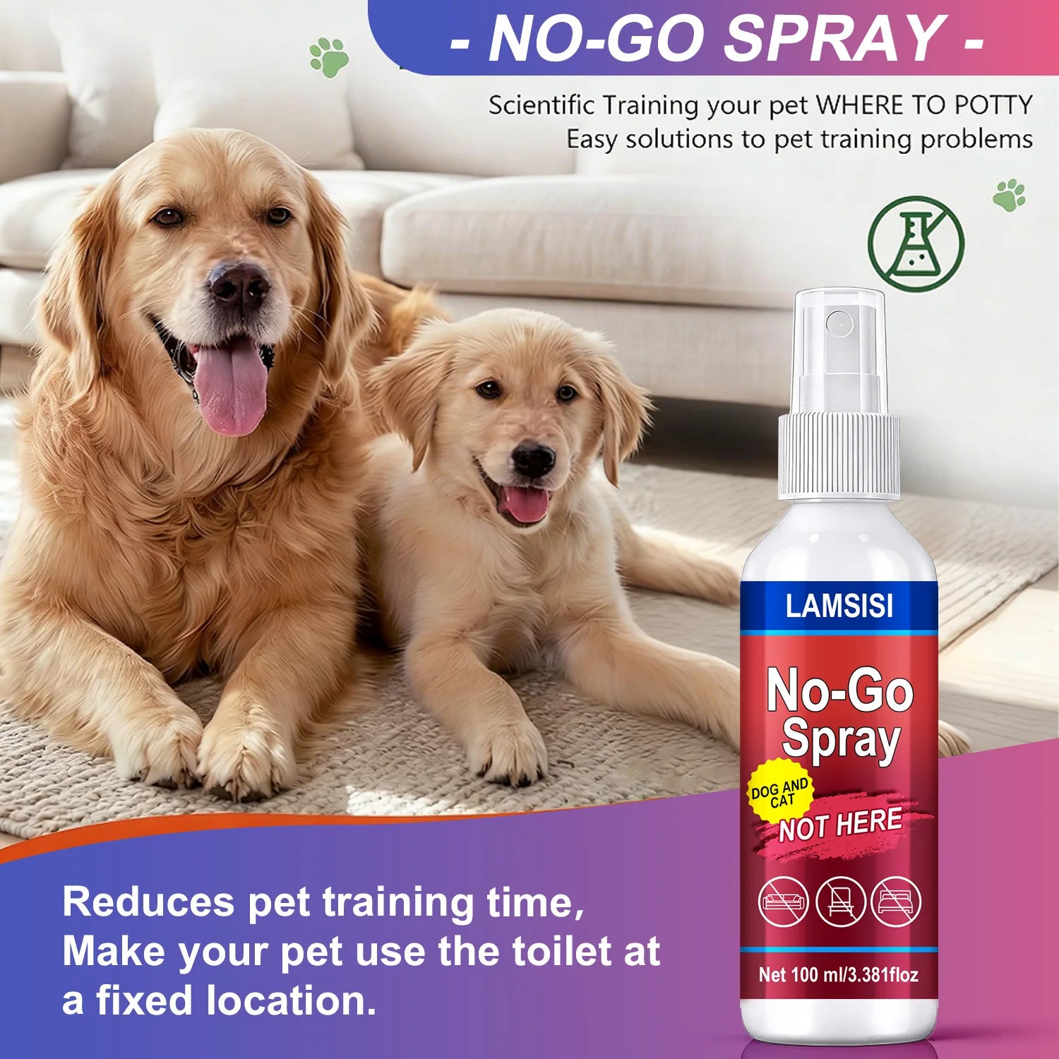 No-Go Spray for Dogs & Cats – 100ml Natural Pet Deterrent Pet Deterrent Spray Oasis Select