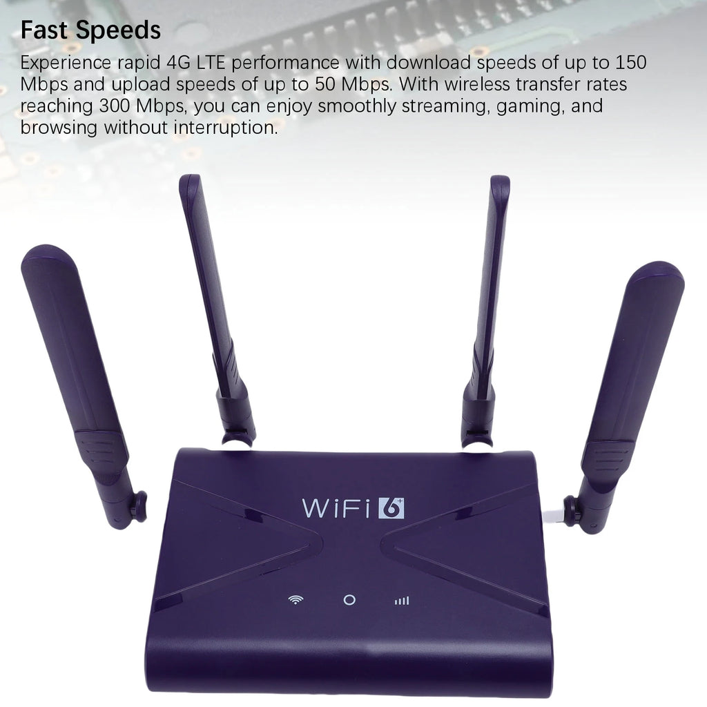 WiFi6 Wireless Router 300Mbps 4G 5G CPE LTE Router with SIM Card Slot 4 Antennae for Phone Laptop PC WiFi6 Wireless Router Oasis Select