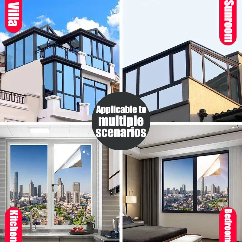 Home Glass Insulation Film Anti Peeping Privacy Protection Anti UV One-way Mirror Window Film Sticker Electrostatic Bonding Oasis Select