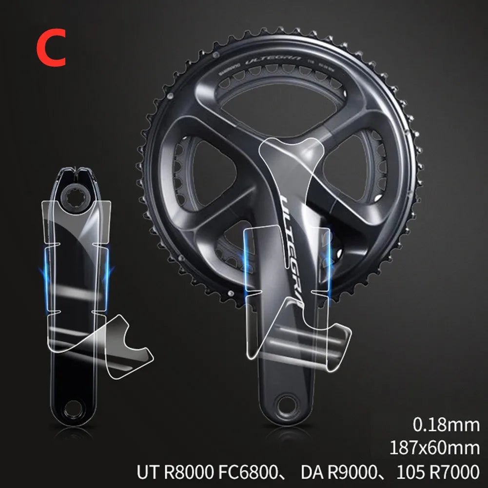 Bicycle Crank Protector Stickers Decals Road Bike Adhesive| TPH Film For-SRAM/SHIMAN0 Cycling Crankset Protector Stickers Parts Oasis Select C