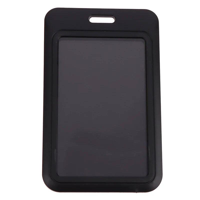 New Sale 1Pc Two-Sided Credit Card Cover Hard Plastic Badge Holders With Slot For Event Staff Tag ID Card Holder Pass Strap Oasis Select Black
