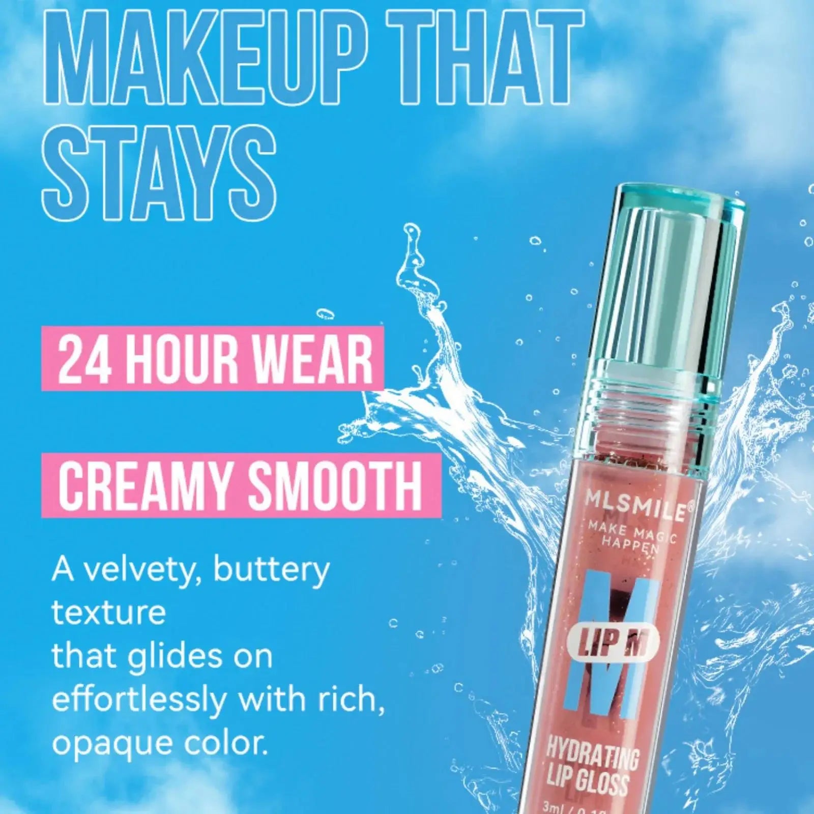 MLSMILE Pearl Nude Lip Gloss – Waterproof & Long-Lasting