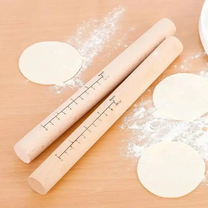 Rolling Pin With Graduations, Pizza Rolling Pin, Wooden Rolling Pin For Home Use, Baking Tool, Kitchen Utensils Oasis Select