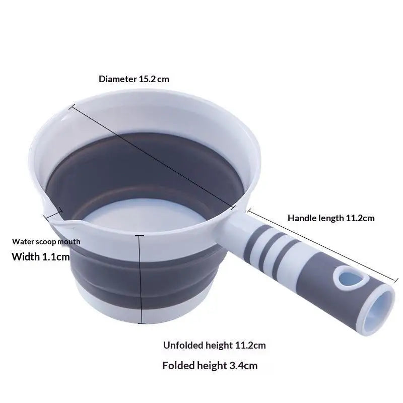 Collapsible Silicone Water Ladle – Non-Slip & Foldable Scoop