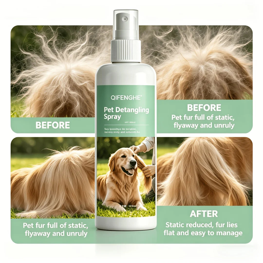 Pet Detangling Spray & Lint Roller Set | Cats & Dogs
